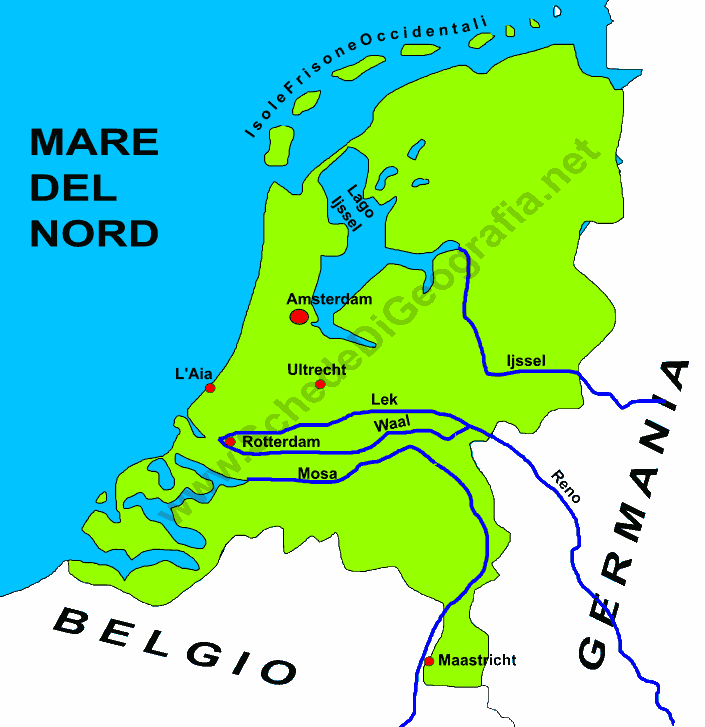 Cartina dei Paesi Bassi