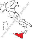 La posizione della Sicilia in Italia