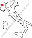 La posizione della Valle d'Aosta nell'Italia