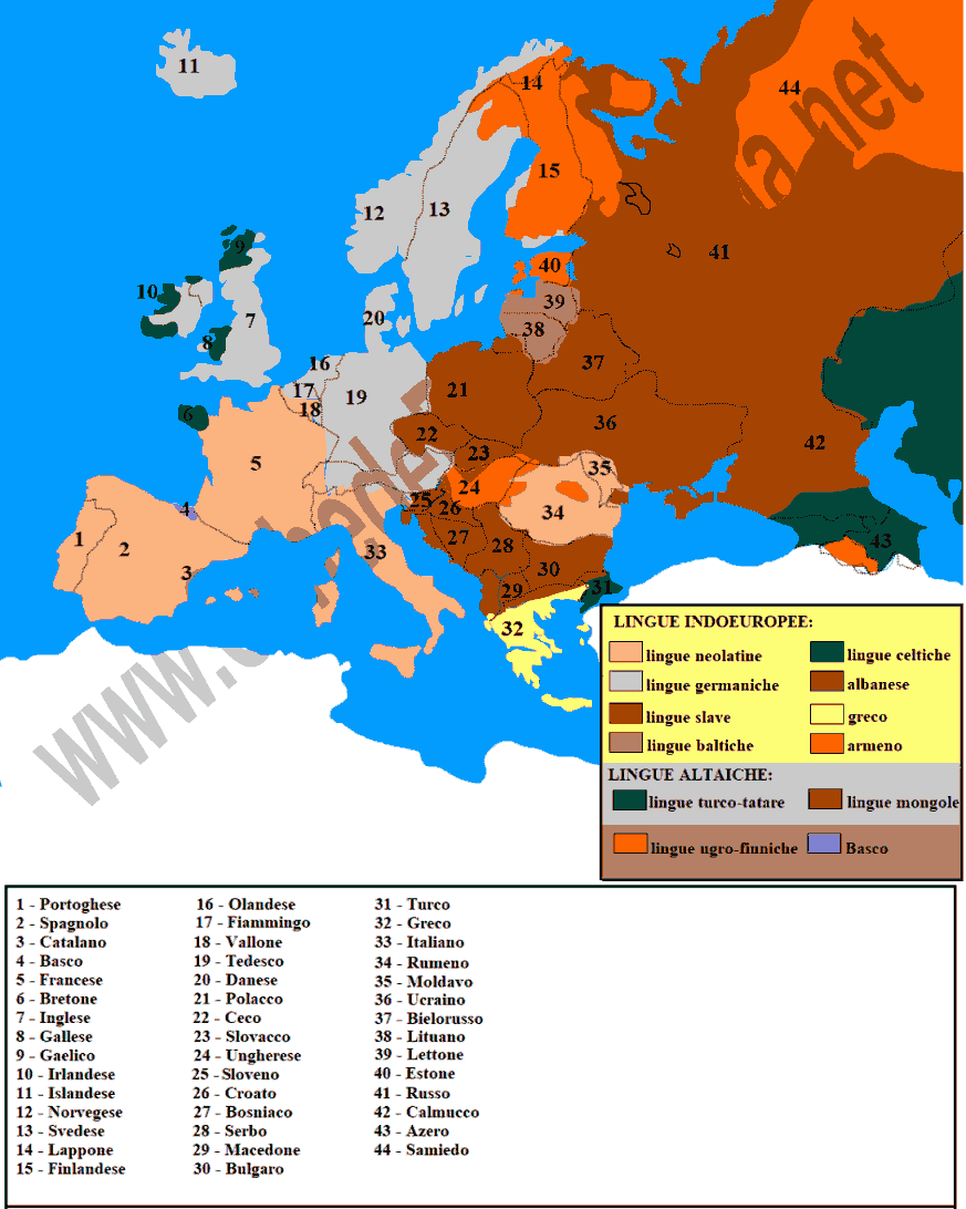 Principali lingue parlate in Europa