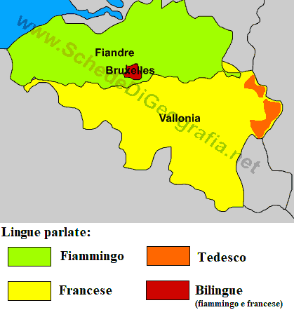Cartina delle regioni belghe