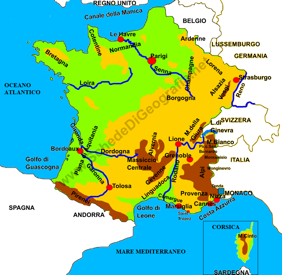 Cartina della Francia