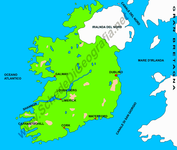 Cartina dell'Irlanda