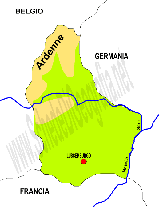 Cartina del Lussemburgo