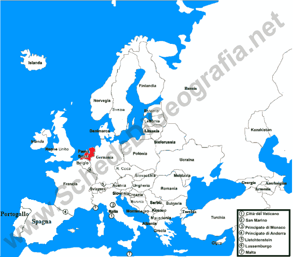 La posizione dei Paesi Bassi in Europa