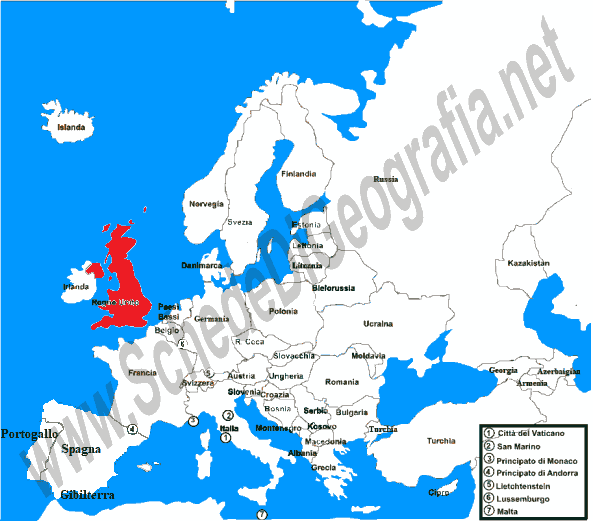 La posizione del Regno Unito in Europa