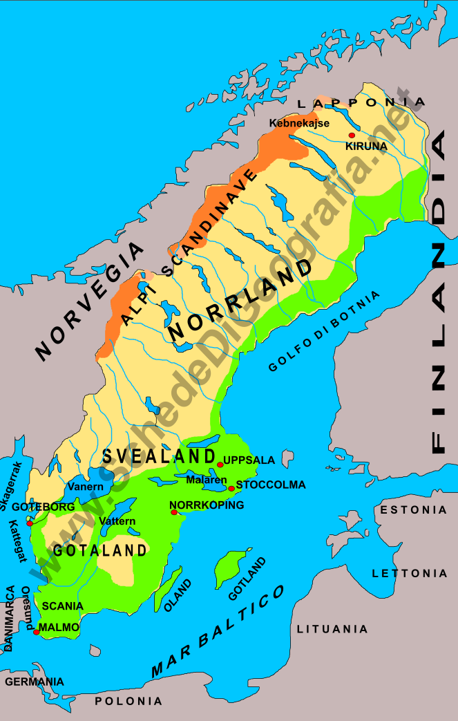Cartina della Svezia