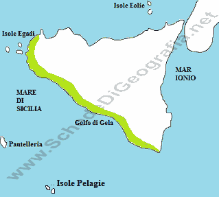 Le coste siciliane bagnate dal Mare di Sicilia