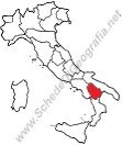 La posizione della Basilicata in Italia