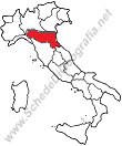 Posizione dell'Emilia Romagna in Italia