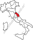 La posizione delle Marche in Italia