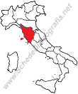 La posizione della Toscana in Italia