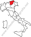 La posizione del Trentino Alto Adige in Italia