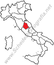 La posizione dell'Umbria nell'Italia