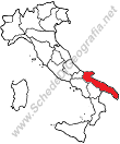 La posizione della Puglia in Italia